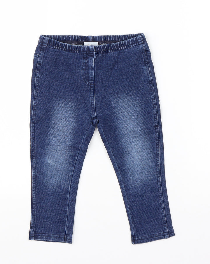 Mini Club Girls Blue Cotton Capri Jeans Size 18-24 Months