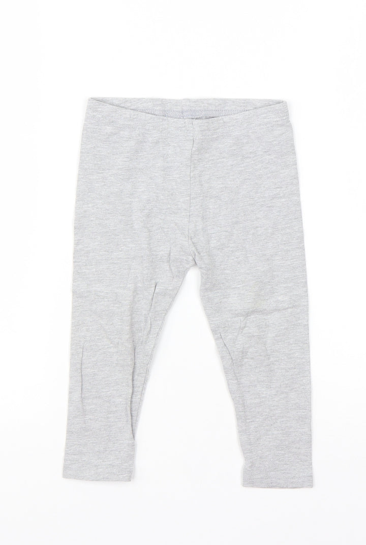 Debenhams Girls Grey  Cotton Capri Leggings Size 18-24 Months
