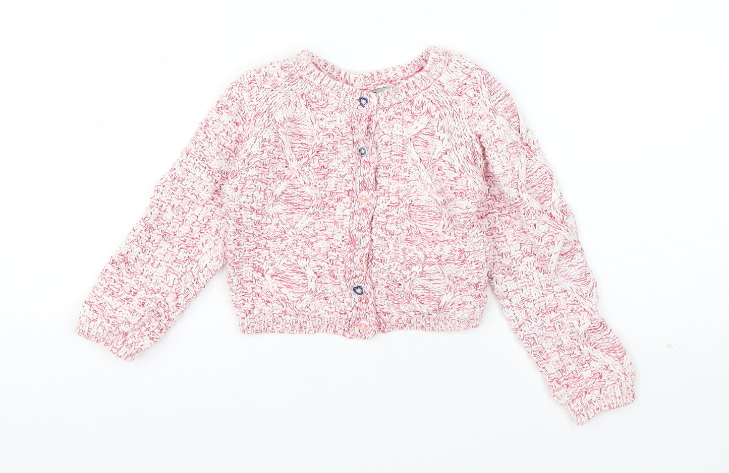 NEXT Girls Pink  Cotton Cardigan Jumper Size 18-24 Months  Button