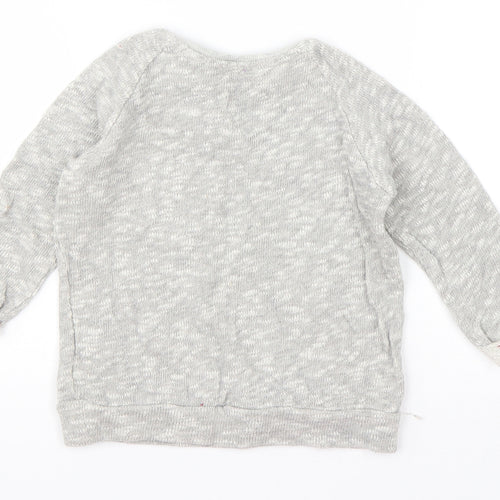 F&F Girls Grey  Cotton Pullover Jumper Size 18-24 Months  Pullover - Butterfly