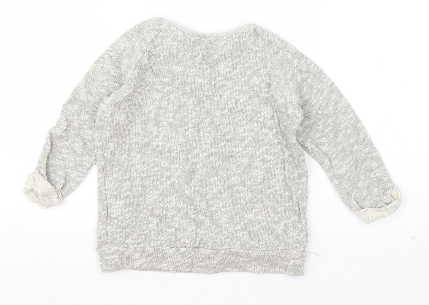 F&F Girls Grey  Cotton Pullover Jumper Size 18-24 Months  Pullover - Butterfly