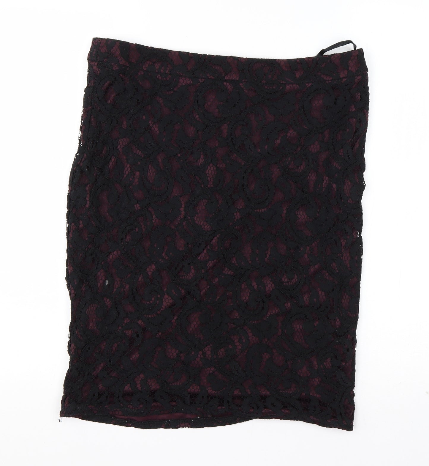 F&F Womens Black  Viscose Straight & Pencil Skirt Size 14   Zip
