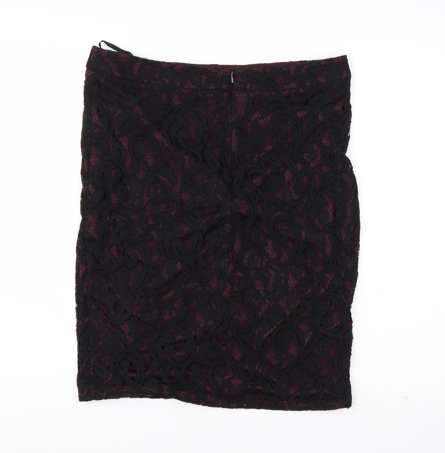 F&F Womens Black  Viscose Straight & Pencil Skirt Size 14   Zip