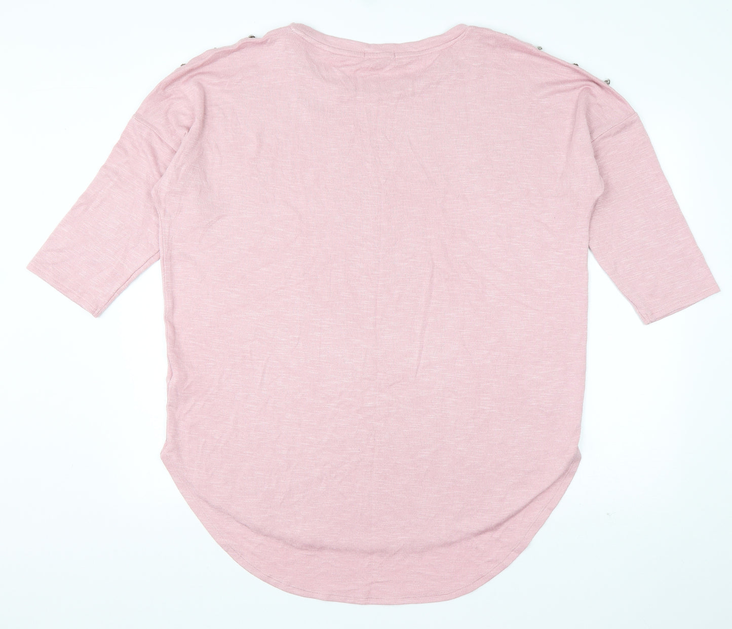 Papaya Womens Pink  Viscose Basic T-Shirt Size 16 Boat Neck