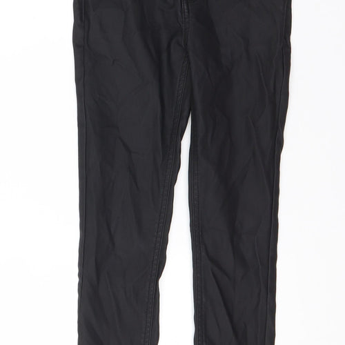 Denim & Co. Girls Black  Viscose Pedal Pusher Trousers Size 8-9 Years  Regular Button
