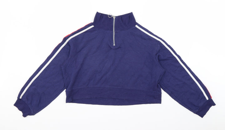 Divided by H&M Womens Blue Striped Cotton Pullover Sweatshirt Size S  Pullover
