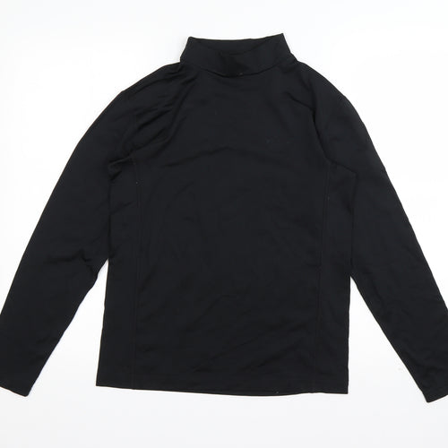 Crane Womens Black  Polyester Basic T-Shirt Size 8 Round Neck