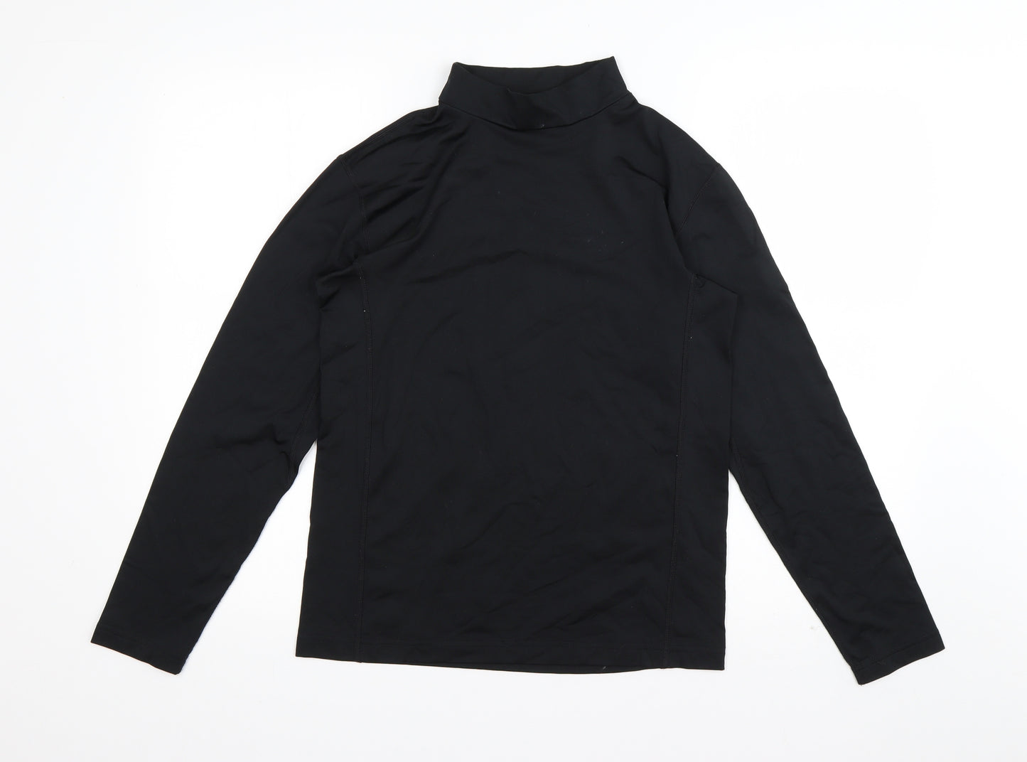 Crane Womens Black  Polyester Basic T-Shirt Size 8 Round Neck