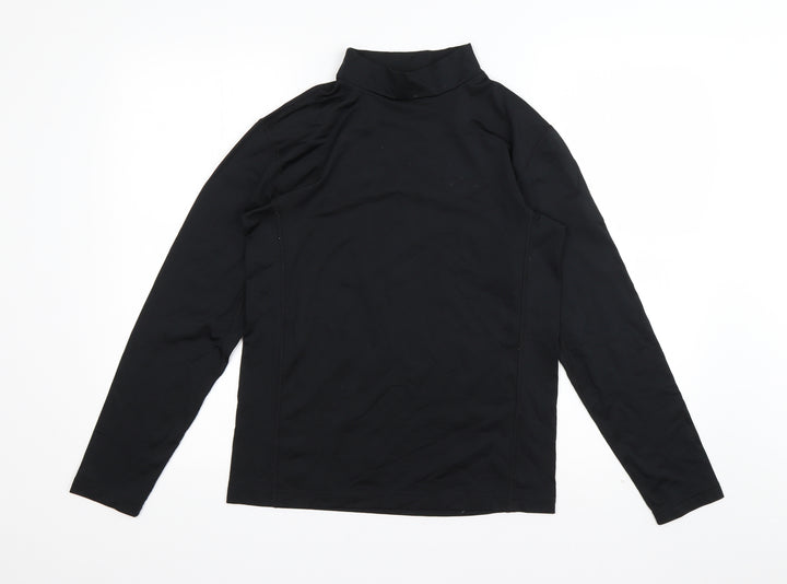 Crane Womens Black  Polyester Basic T-Shirt Size 8 Round Neck