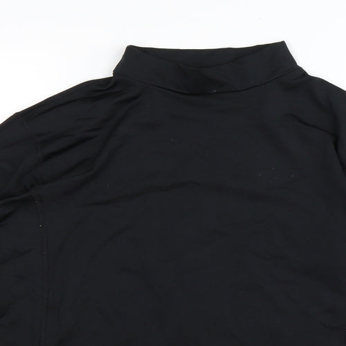 Crane Womens Black  Polyester Basic T-Shirt Size 8 Round Neck
