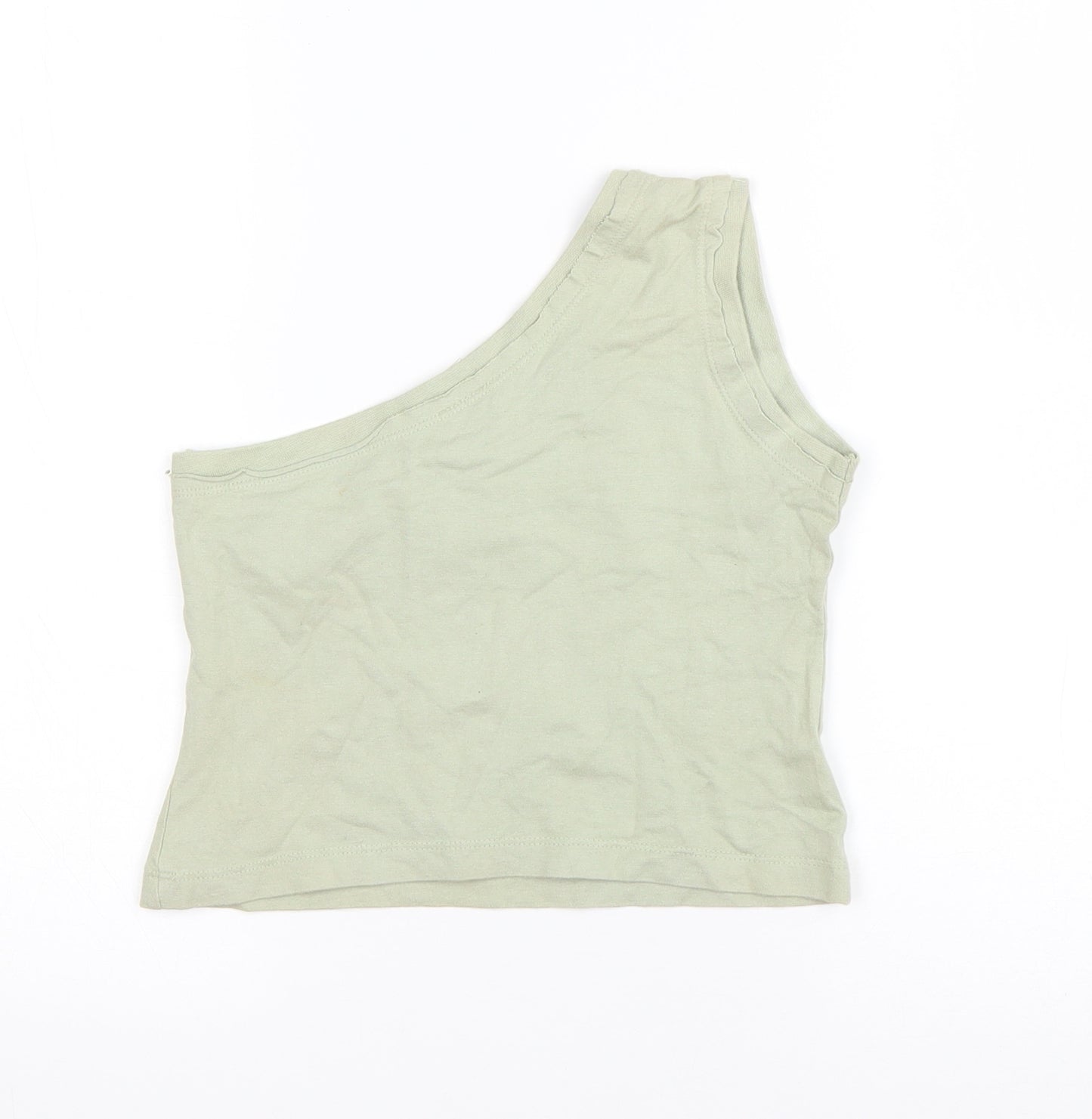 active club Girls Green  Cotton Basic Tank Size 7-8 Years One Shoulder Pullover - University of Retro