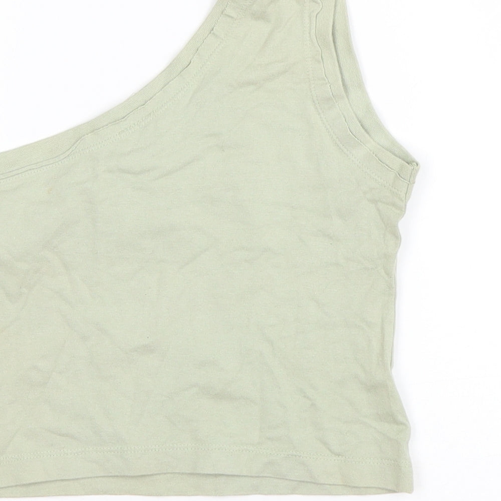 active club Girls Green  Cotton Basic Tank Size 7-8 Years One Shoulder Pullover - University of Retro