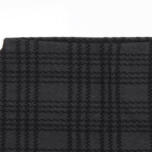 Marks and Spencer Womens Grey Plaid Polyester A-Line Skirt Size 16