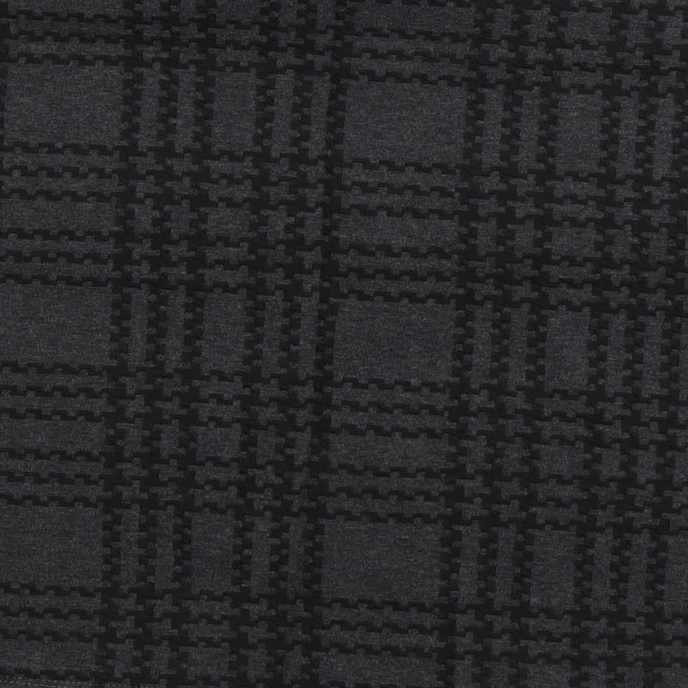Marks and Spencer Womens Grey Plaid Polyester A-Line Skirt Size 16