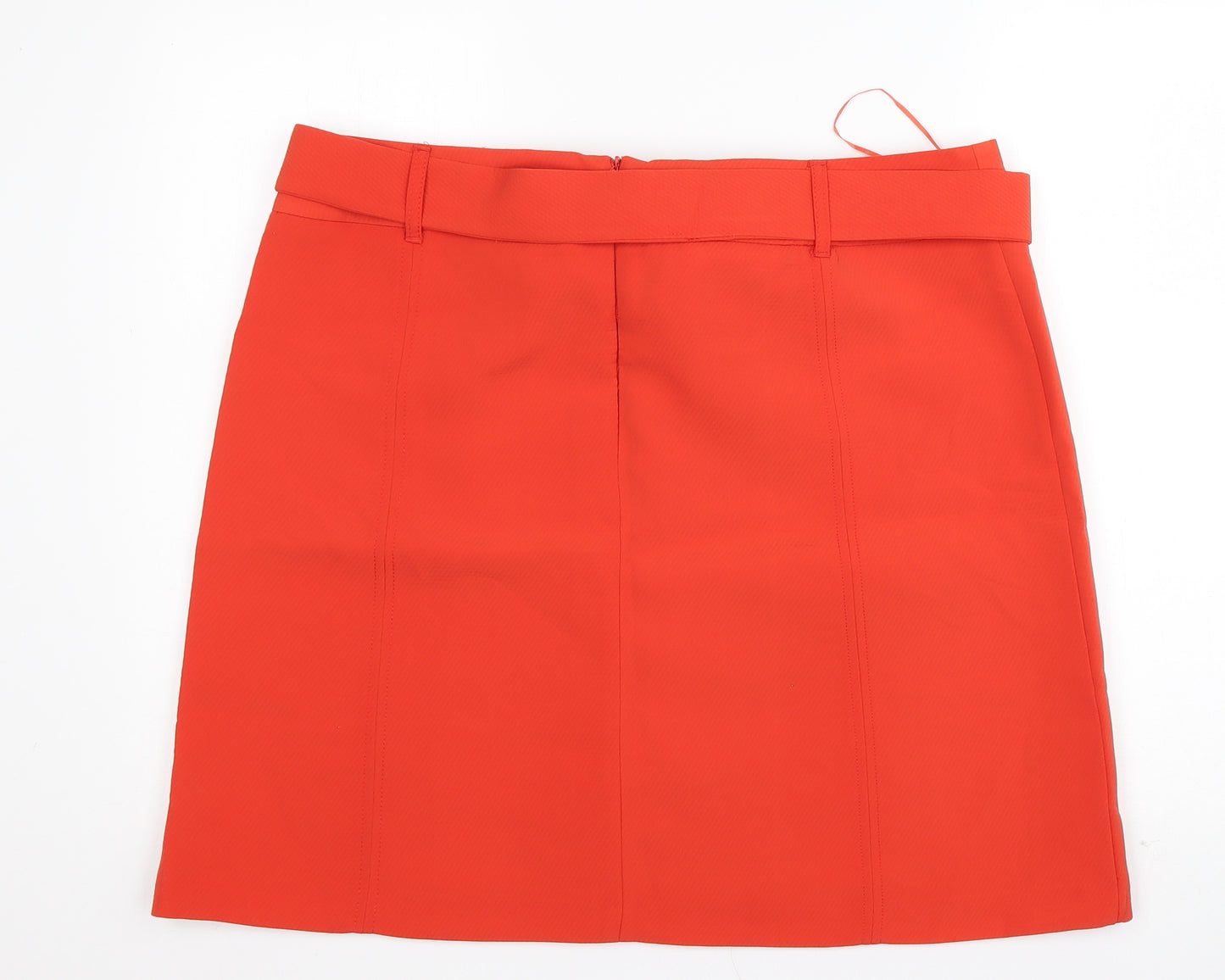 TU Womens Orange  Polyester A-Line Skirt Size 18   Button