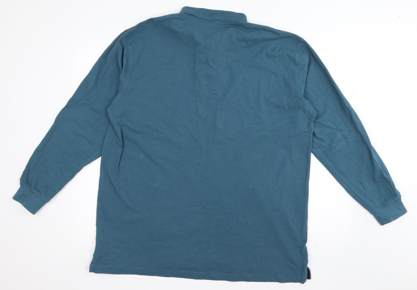 Cotton Traders Mens Blue  Cotton  Polo Size XL Collared Pullover