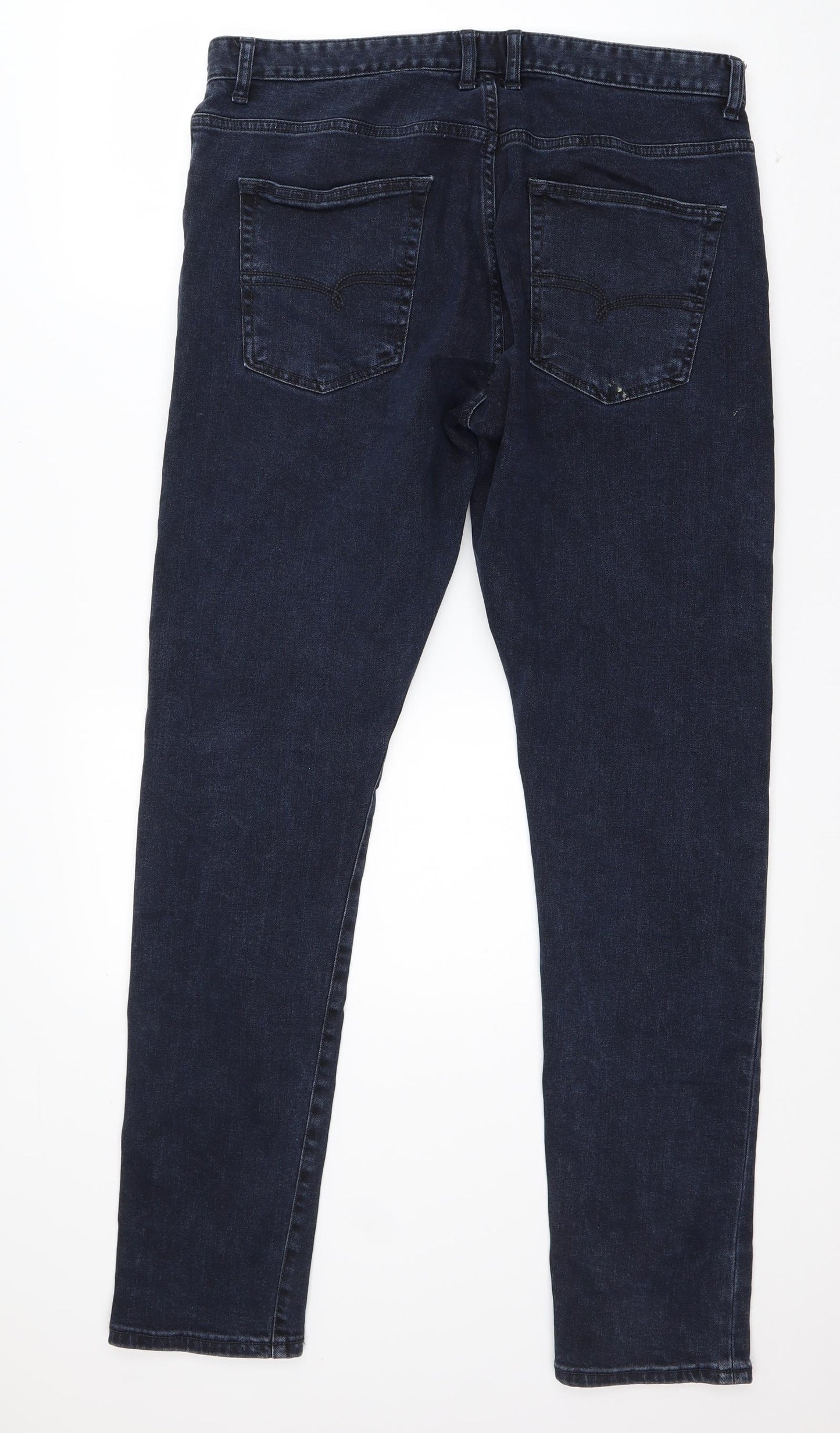 NEXT Mens Blue  Cotton Straight Jeans Size 34 in L32 in Regular Button