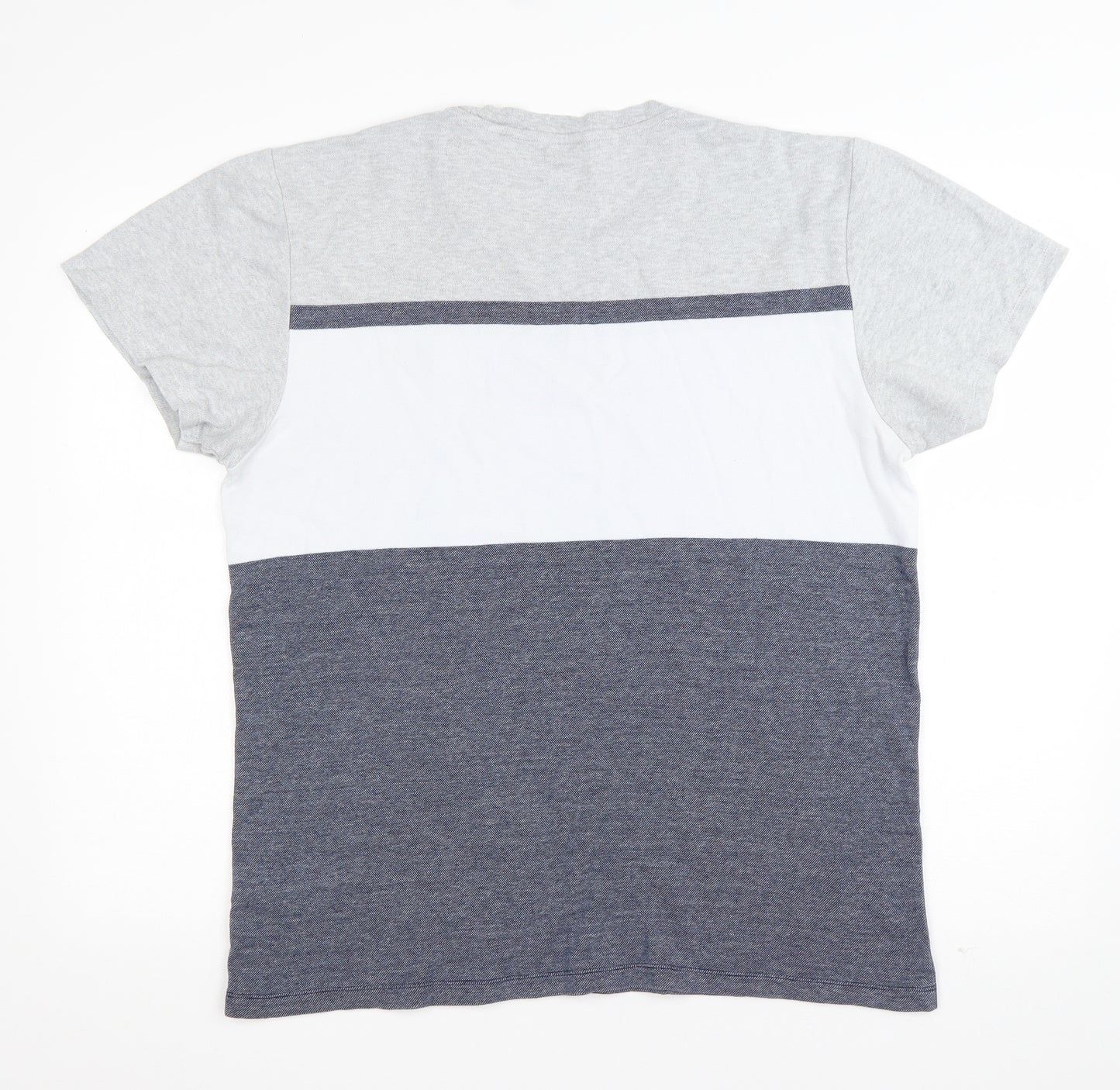 NEXT Mens Blue Striped Cotton  T-Shirt Size M Round Neck