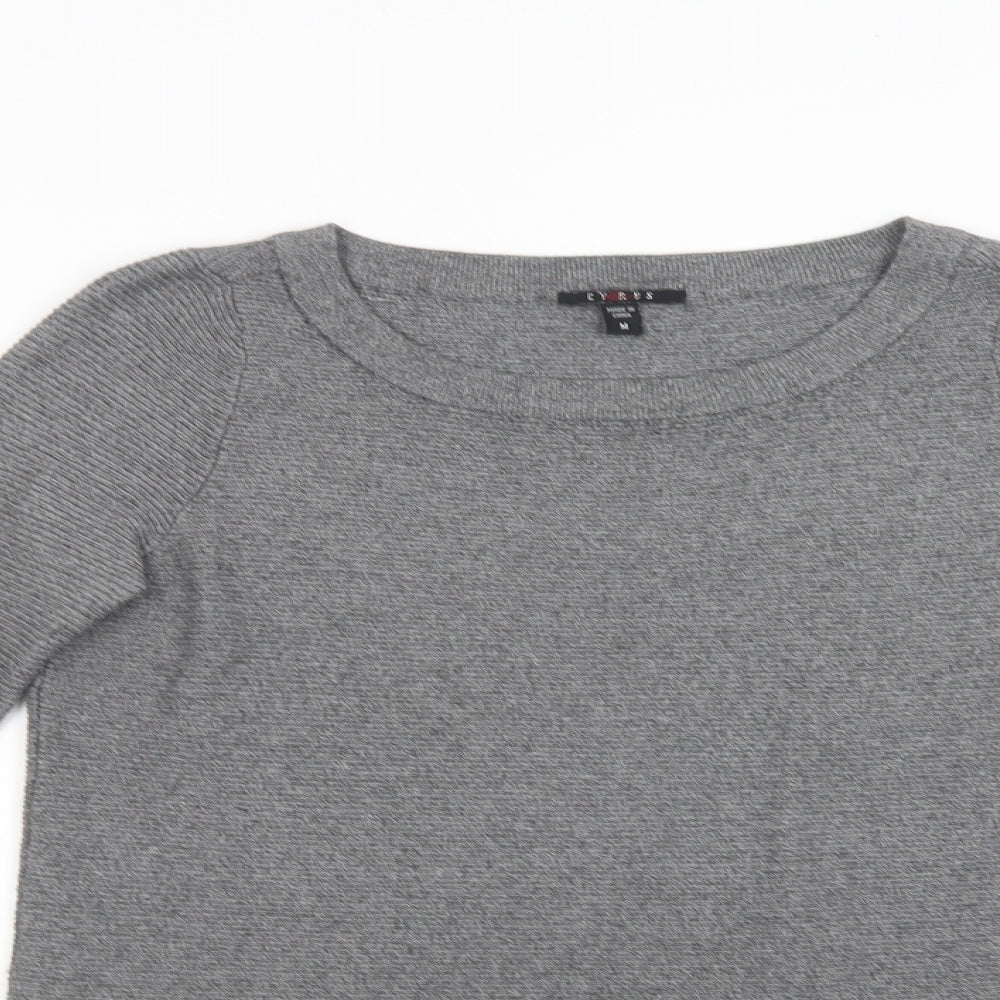 Cyrus Mens Grey Crew Neck  Viscose Pullover Jumper Size M