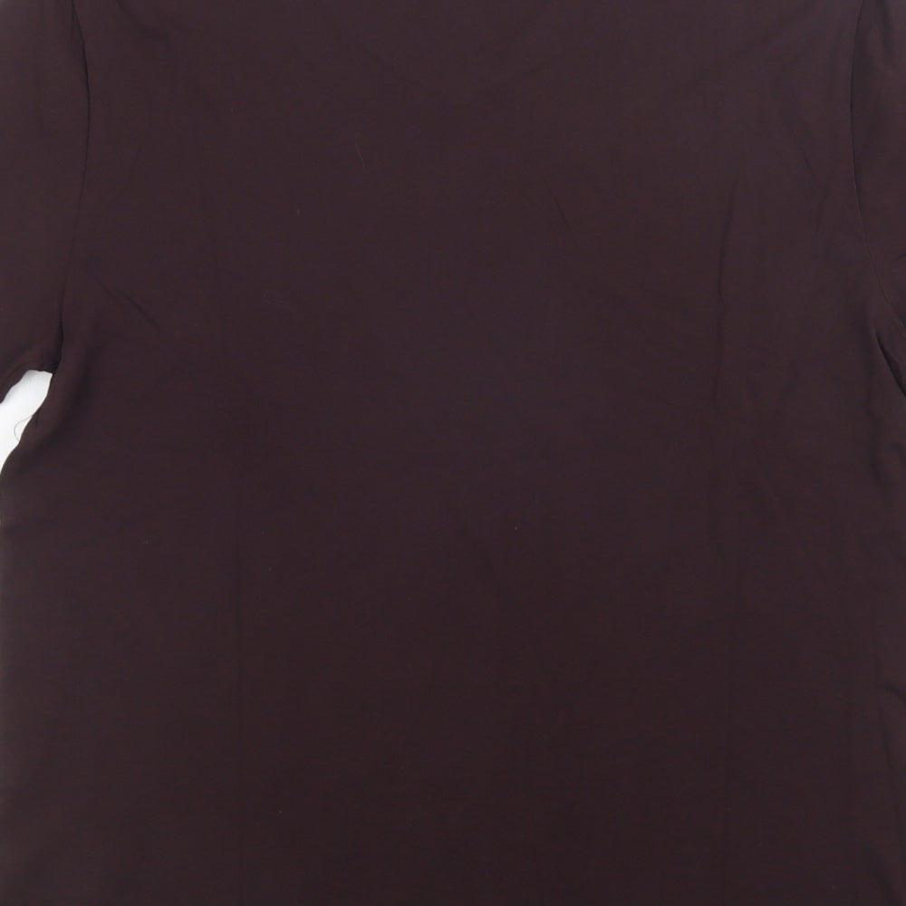 M&S Mens Purple  Cotton  T-Shirt Size M V-Neck