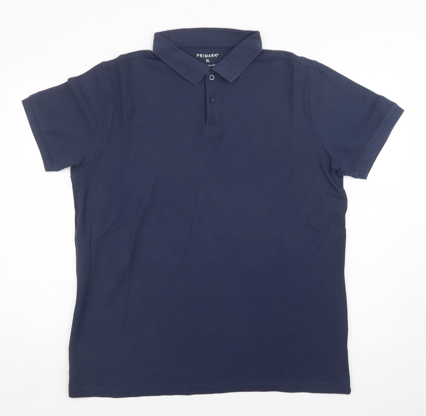 Primark Mens Blue  Cotton  Polo Size XL Collared Button