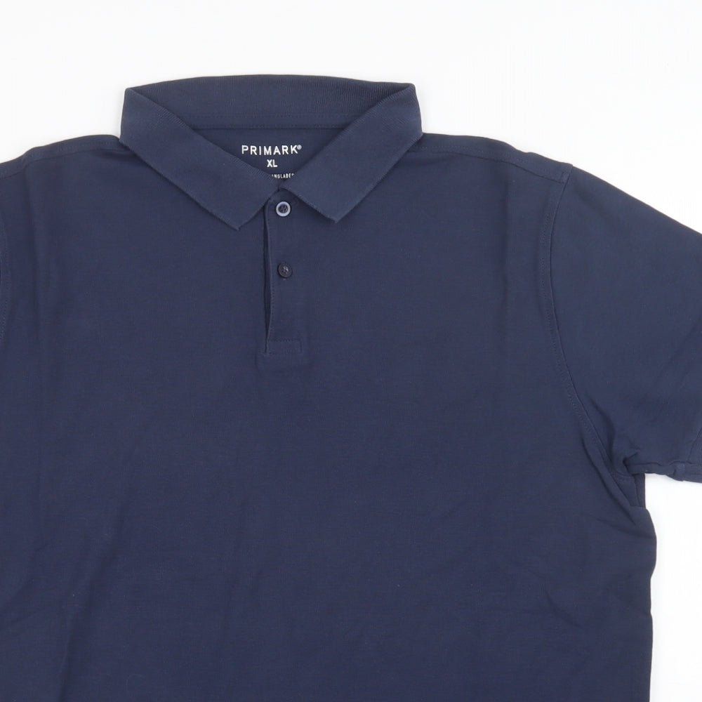 Primark Mens Blue  Cotton  Polo Size XL Collared Button
