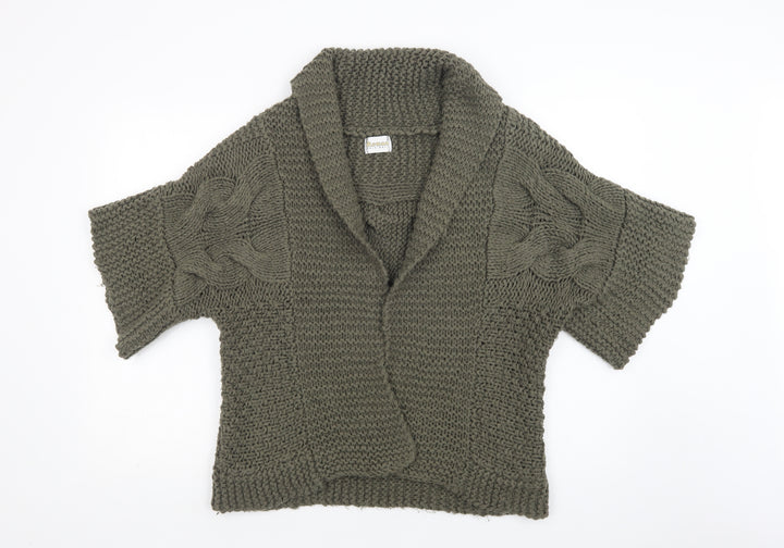Roman Womens Green Collared Acrylic Cardigan Jumper Size L