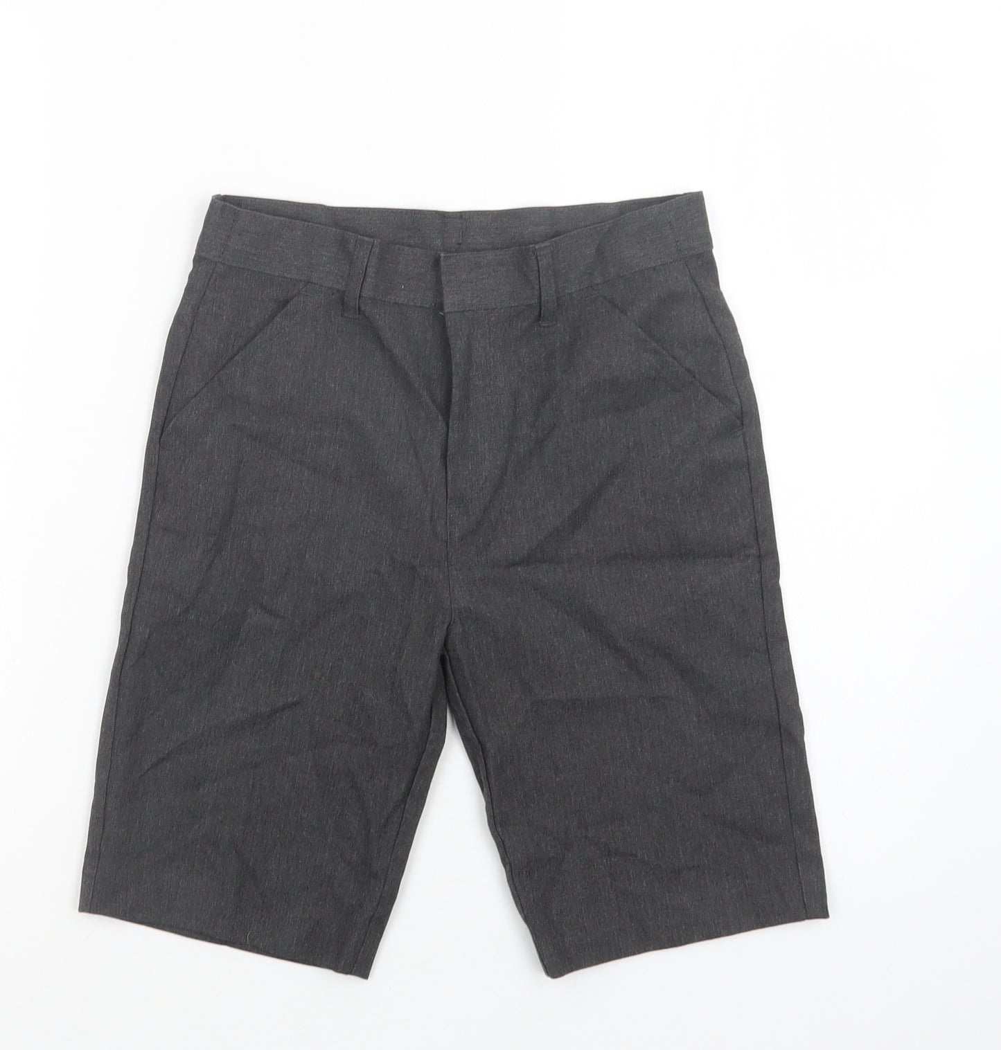 Matalan Boys Grey  Polyester Chino Shorts Size 11 Years  Regular Hook & Loop - School Wear