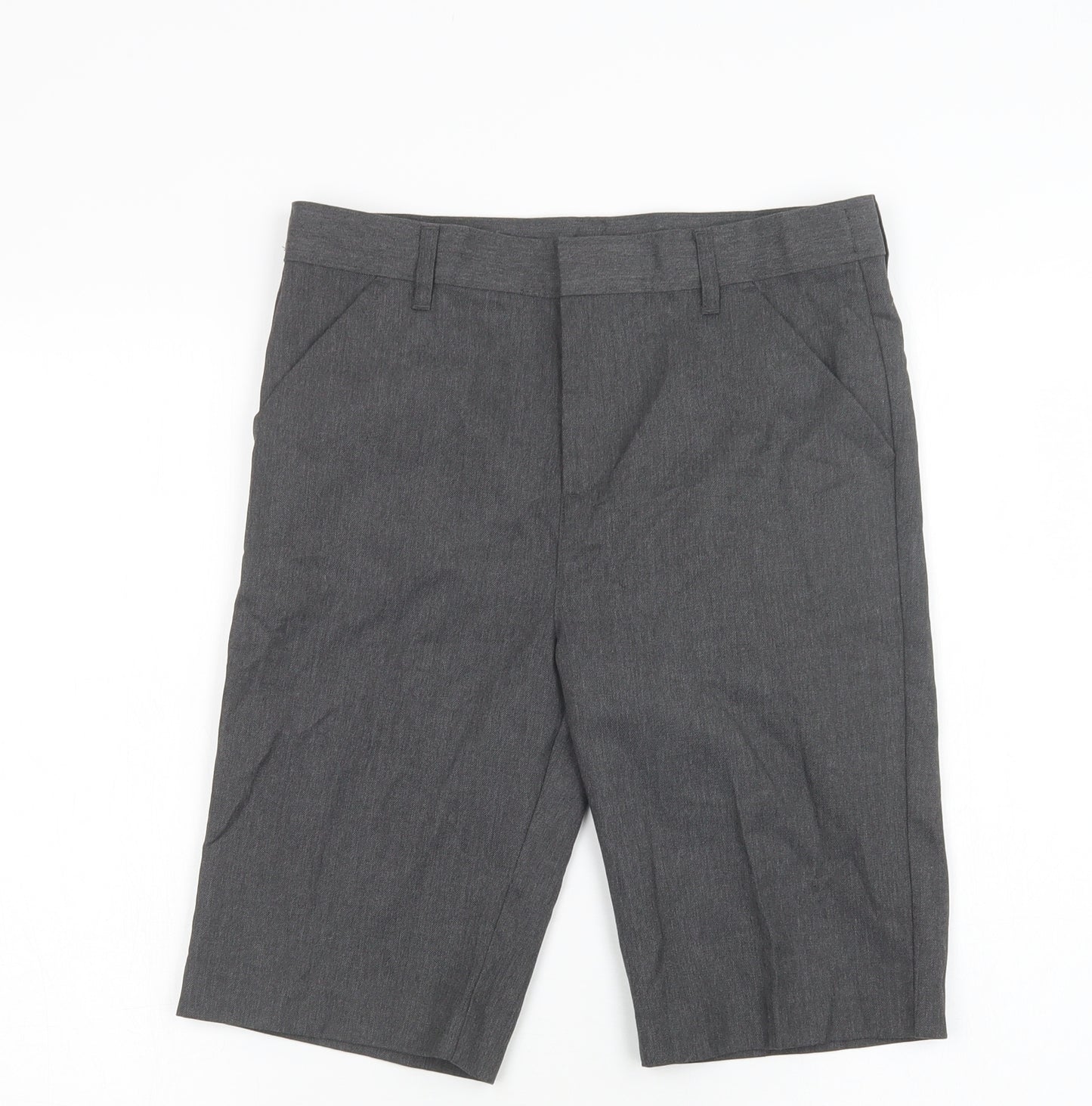 Matalan Boys Grey  Polyester Chino Shorts Size 13 Years  Regular Hook & Loop - School Wear