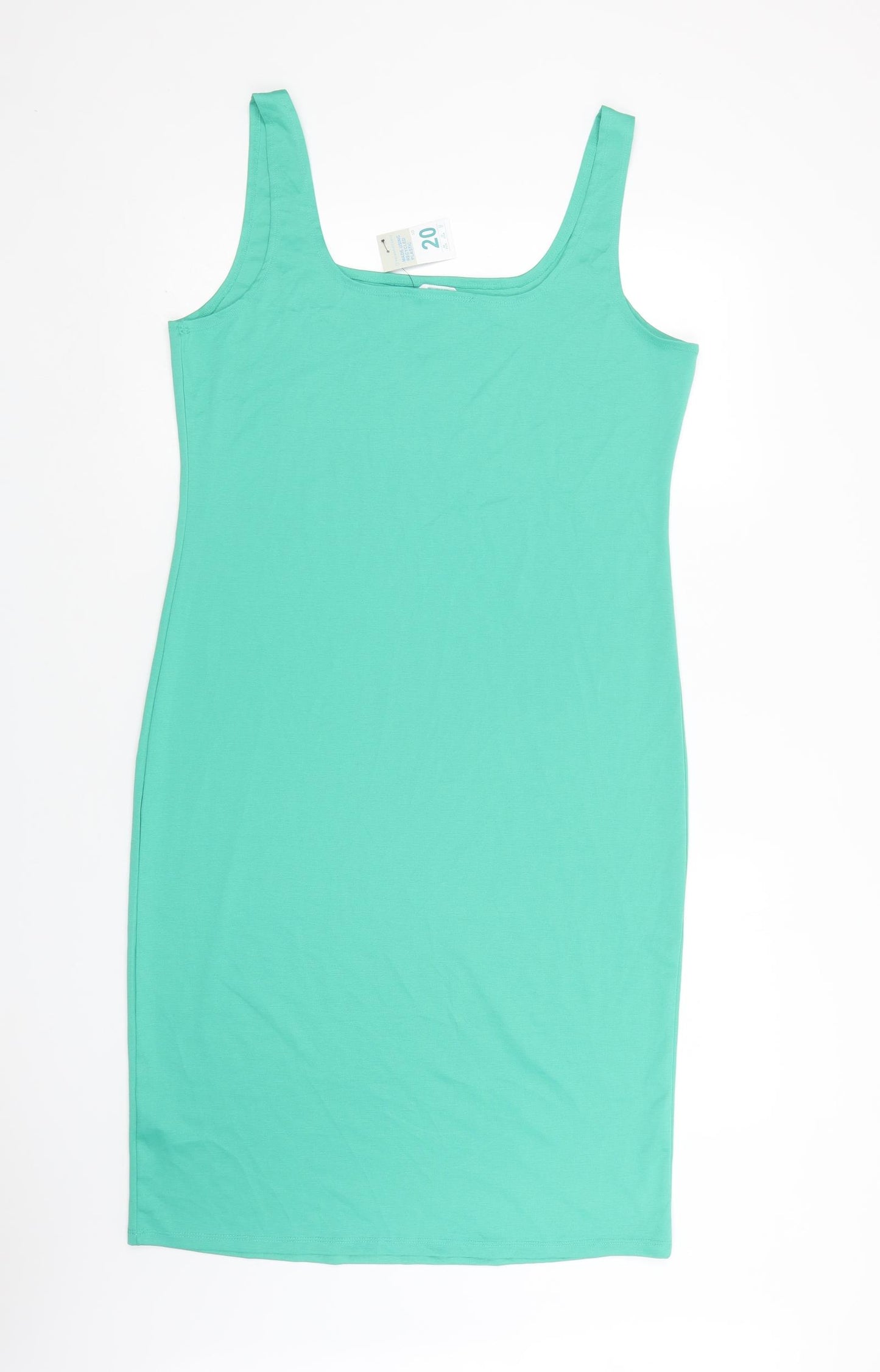 Primark Womens Green  Polyester Tank Dress  Size 20  Square Neck