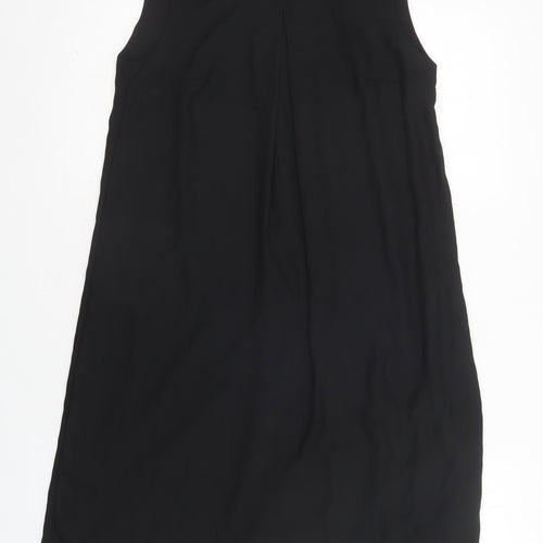 H&M Womens Black  Polyester Shift  Size 10  Crew Neck Magnetic - Embellished Neckline