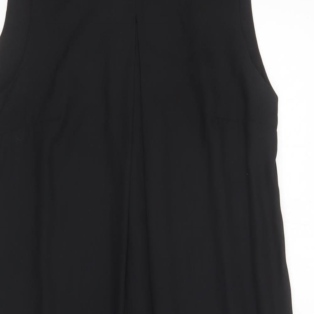 H&M Womens Black  Polyester Shift  Size 10  Crew Neck Magnetic - Embellished Neckline