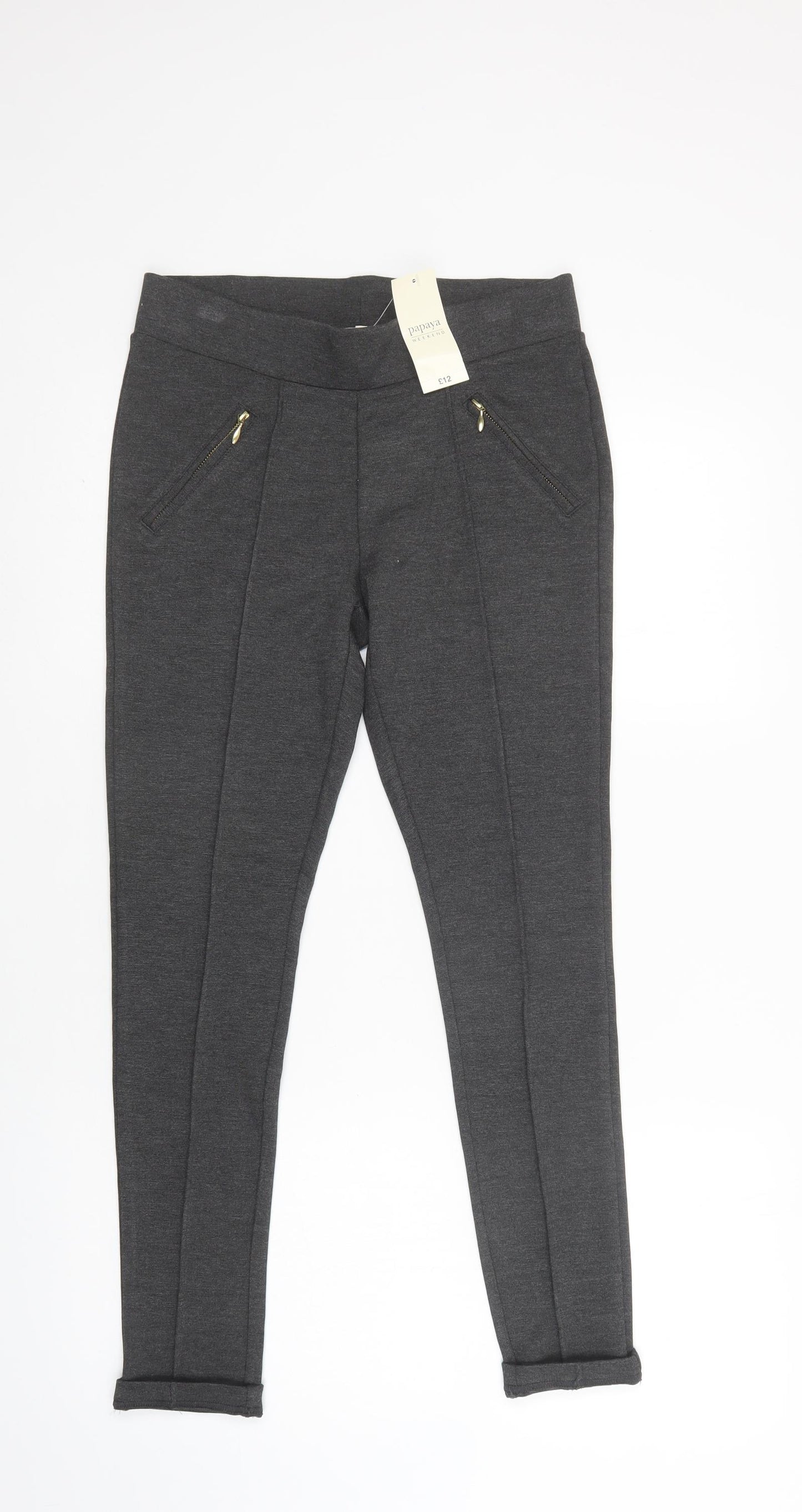 Papaya Womens Grey  Viscose Jegging Leggings Size 12 L28 in