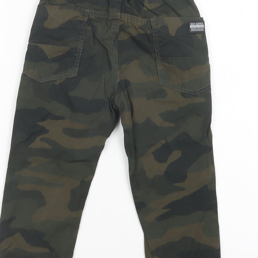 NEXT Boys Green Camouflage Cotton Jogger Trousers Size 4 Years  Regular Drawstring