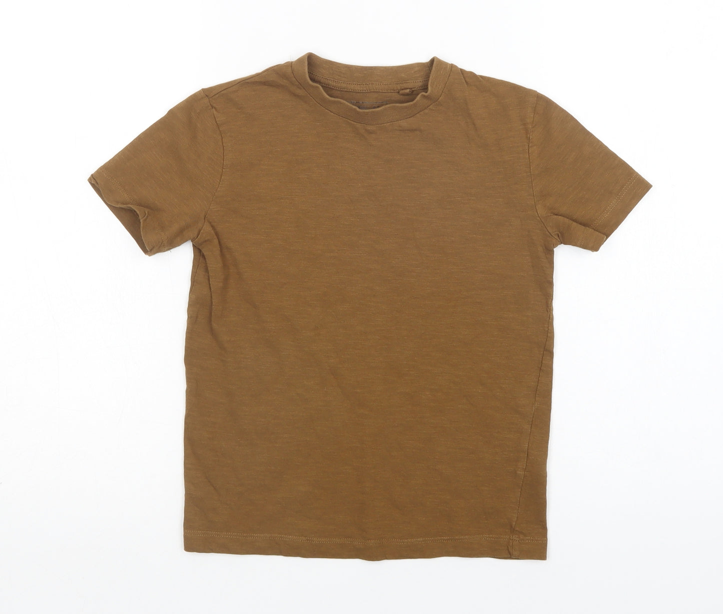 NEXT Boys Brown  Cotton Basic T-Shirt Size 6 Years Crew Neck