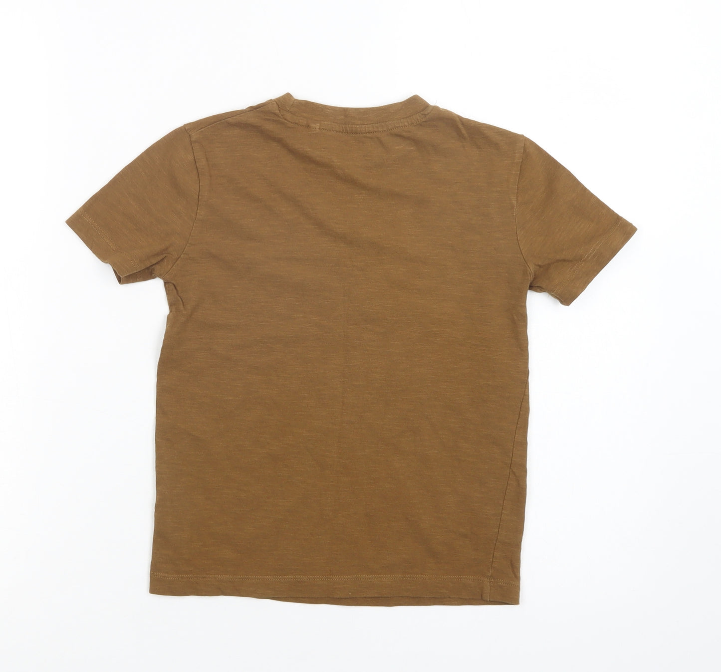 NEXT Boys Brown  Cotton Basic T-Shirt Size 6 Years Crew Neck