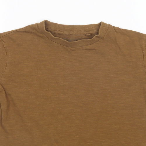 NEXT Boys Brown  Cotton Basic T-Shirt Size 6 Years Crew Neck