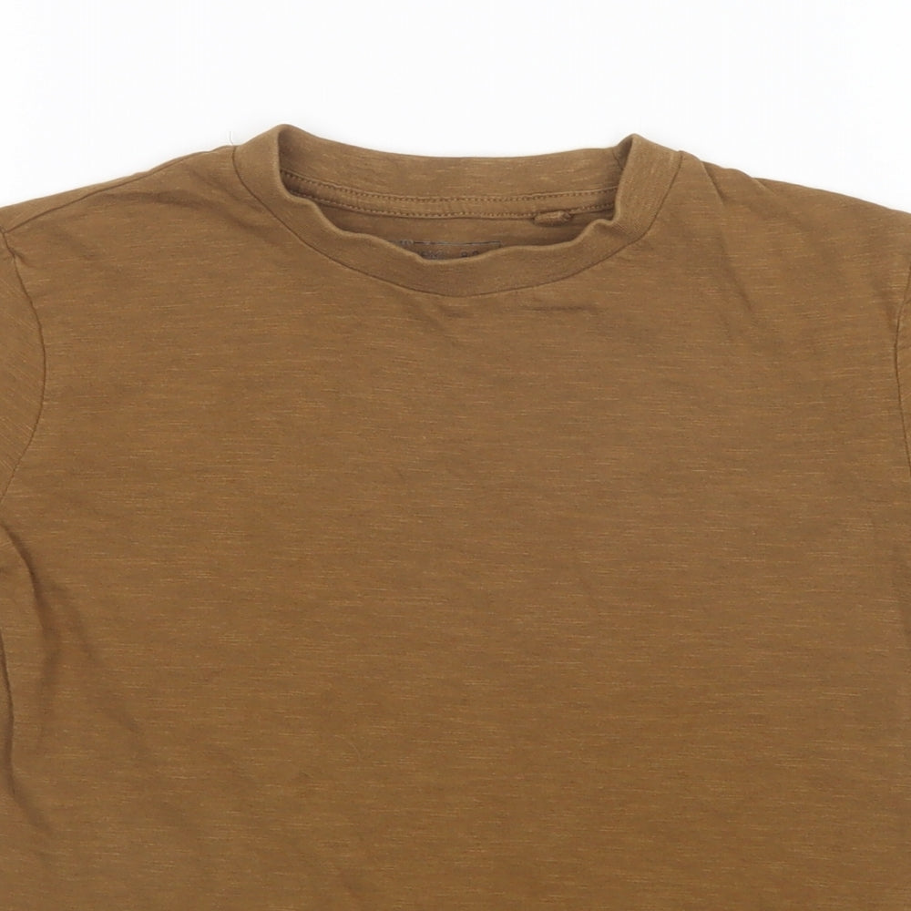 NEXT Boys Brown  Cotton Basic T-Shirt Size 6 Years Crew Neck