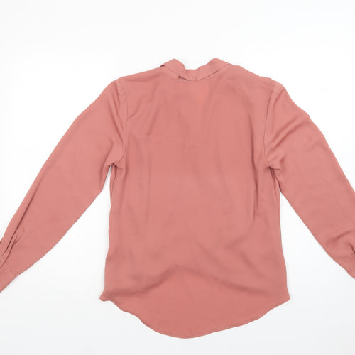 River Island Womens Pink  Polyester Basic Blouse Size 8 V-Neck
