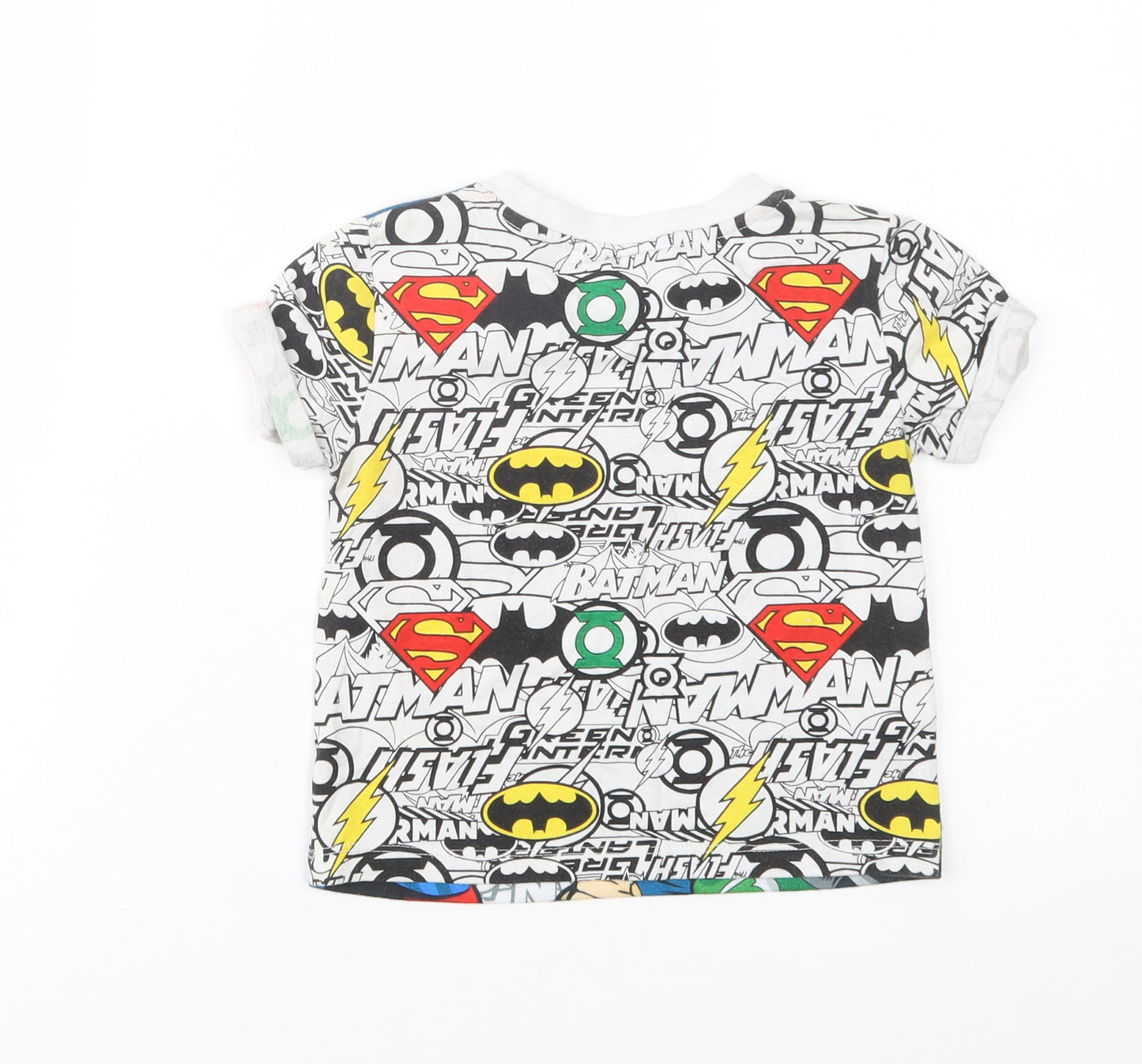 Preworn Boys Multicoloured  Cotton Basic Polo Size 2-3 Years Crew Neck  - Justice League