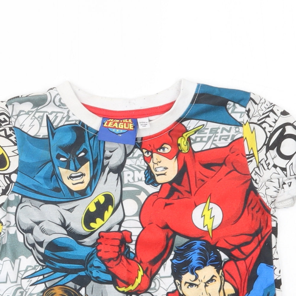 Preworn Boys Multicoloured  Cotton Basic Polo Size 2-3 Years Crew Neck  - Justice League