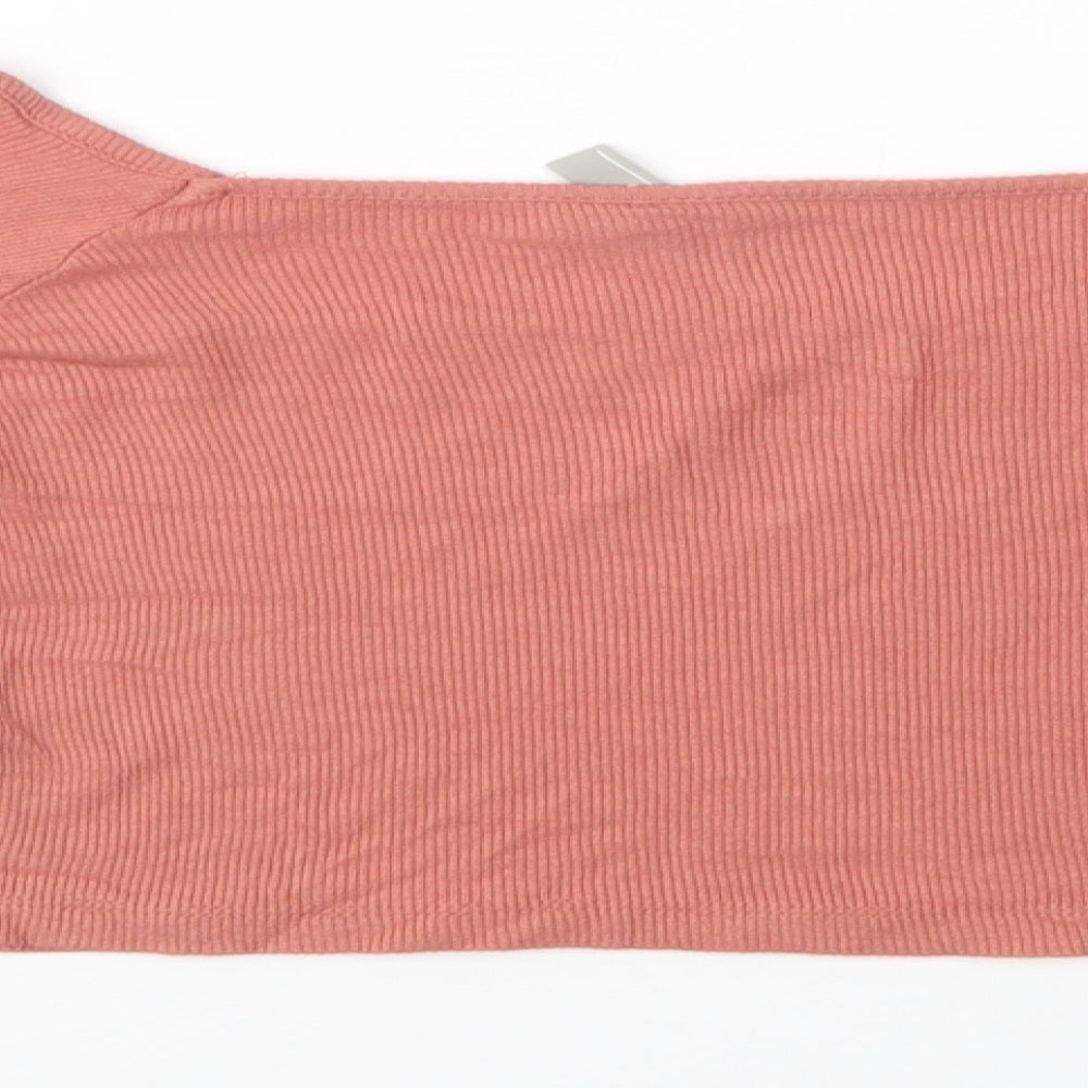 ASOS Womens Pink  Viscose Cropped Blouse Size 10 Square Neck