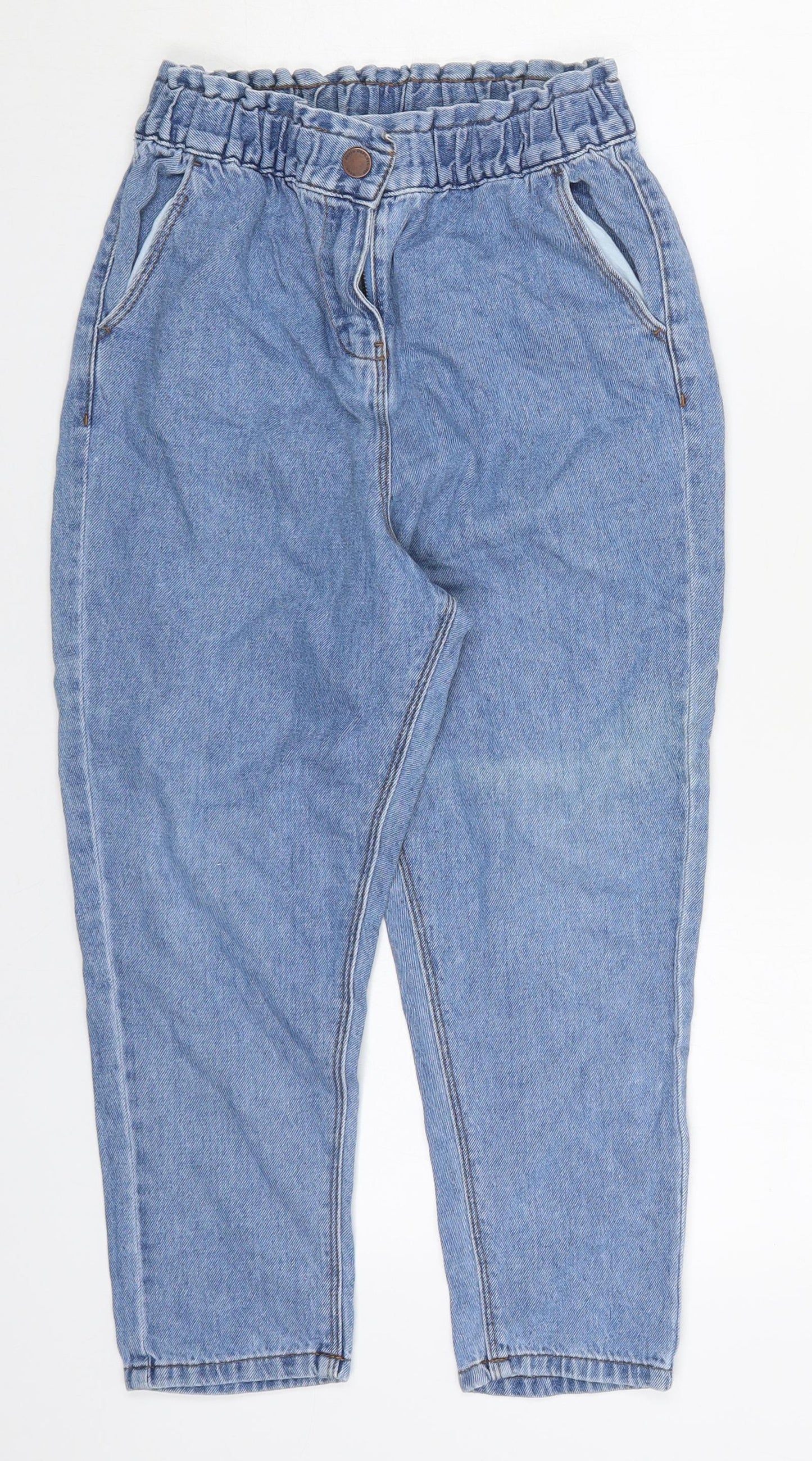 NEXT Girls Blue  Cotton Tapered Jeans Size 9 Months  Regular Button