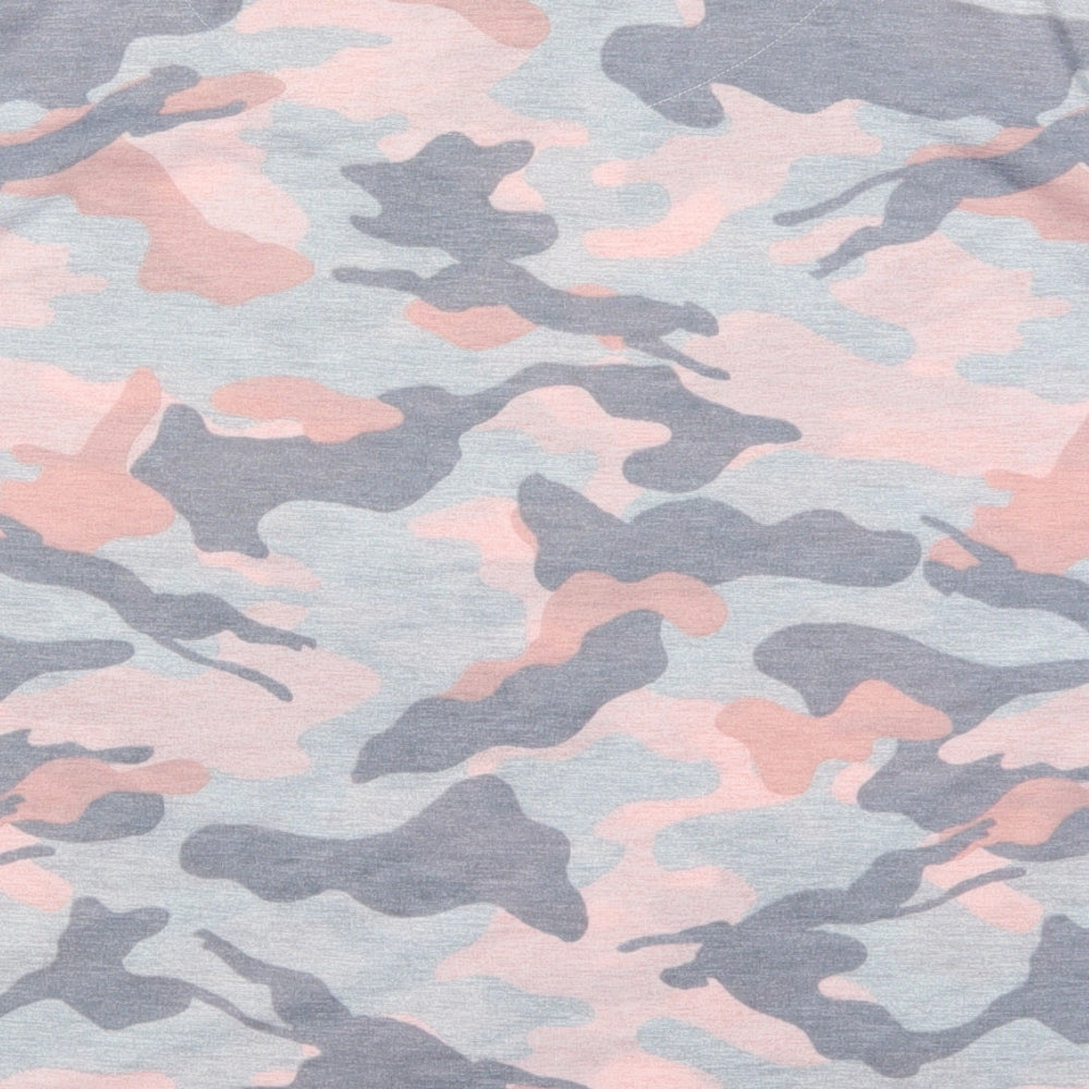 Marks and Spencer Womens Pink Camouflage Polyester Basic T-Shirt Size 18 Crew Neck