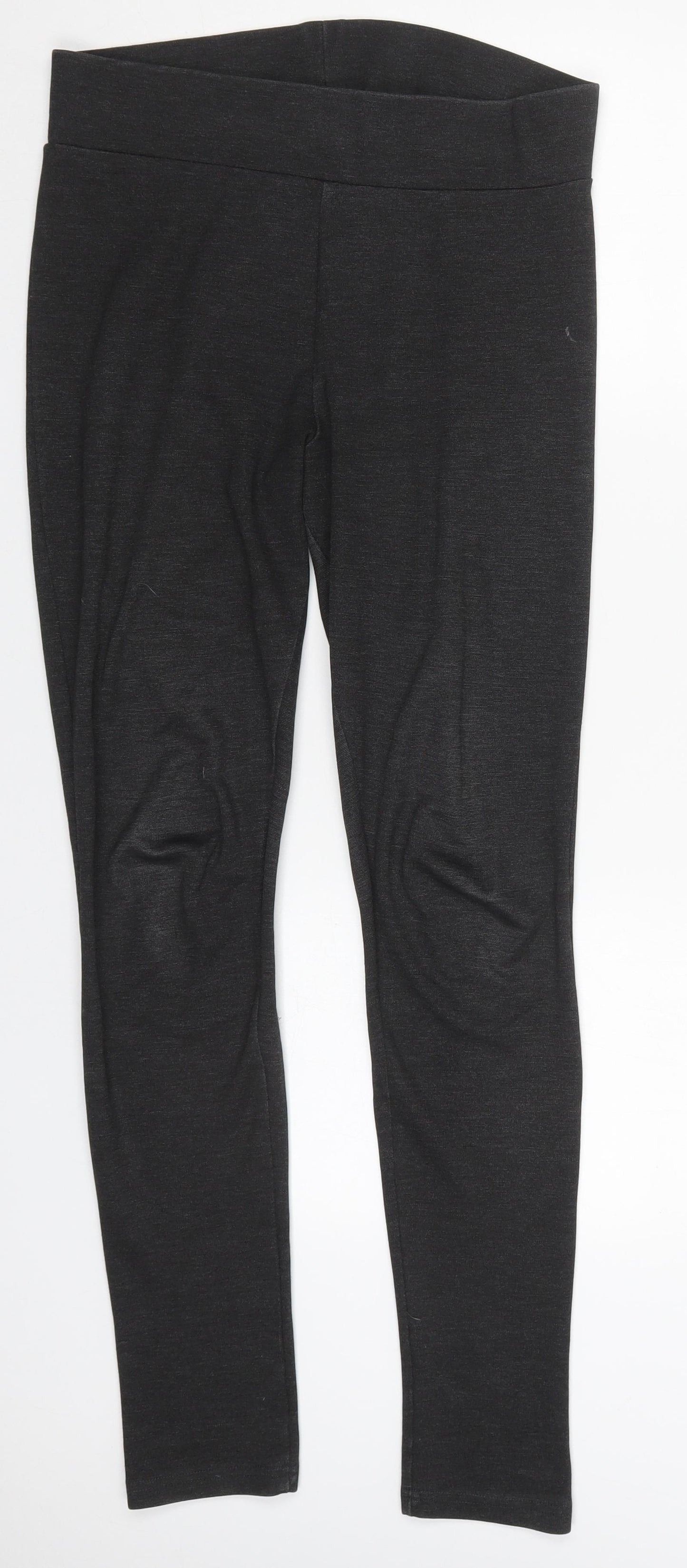 Marks and Spencer Womens Grey  Polyester Carrot Leggings Size 12 L30 in