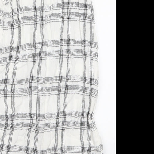 NEXT Girls White Check Viscose Playsuit One-Piece Size 4-5 Years  Button