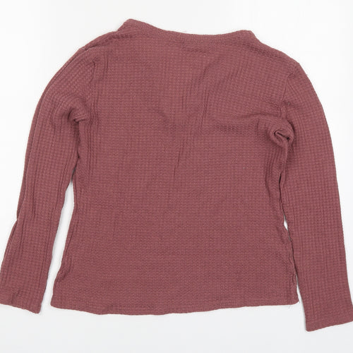 SheIn Womens Pink V-Neck  Polyester Pullover Jumper Size M
