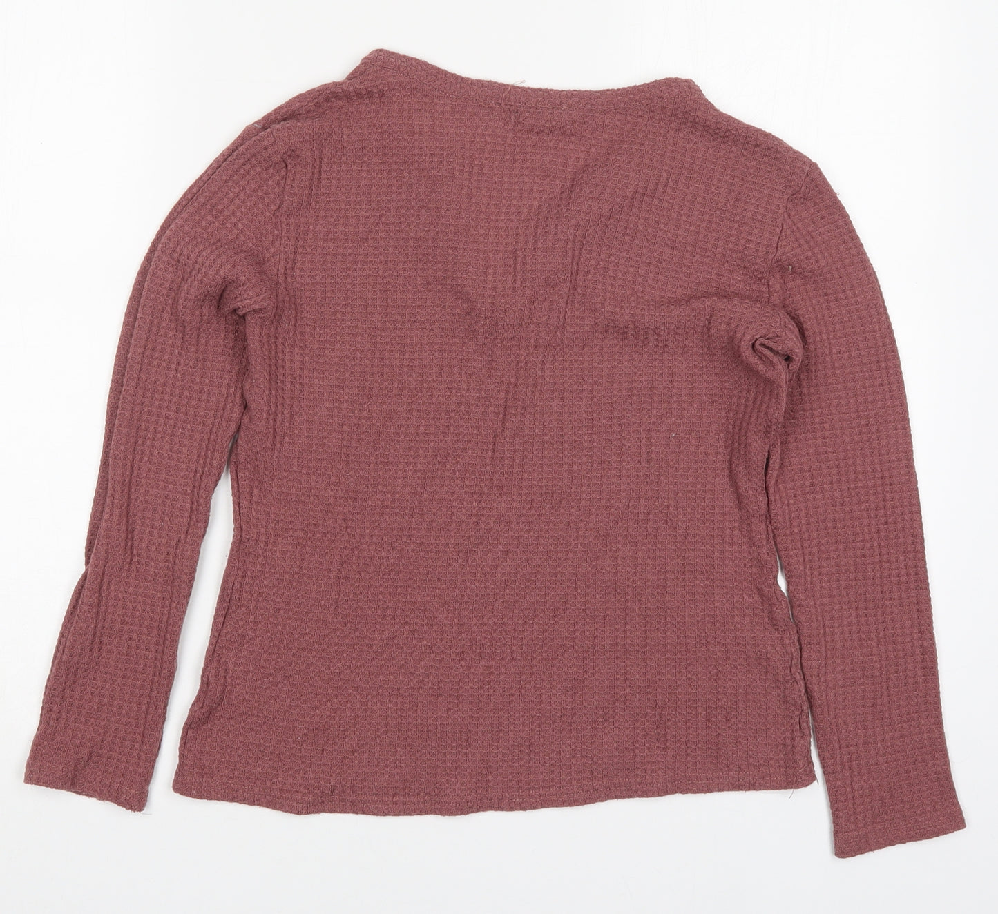 SheIn Womens Pink V-Neck  Polyester Pullover Jumper Size M