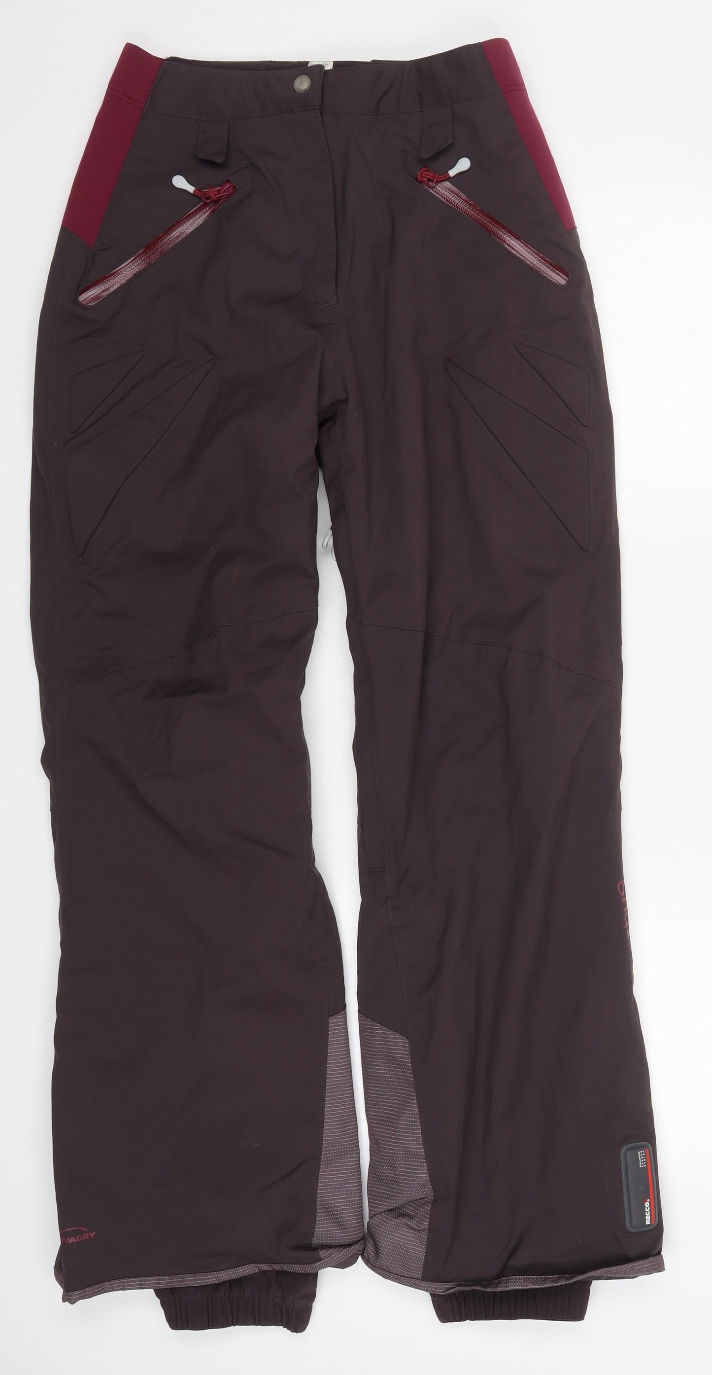 DECATHLON Womens Purple  Polyester Rain Trousers Trousers Size 27 in L31 in Regular Button