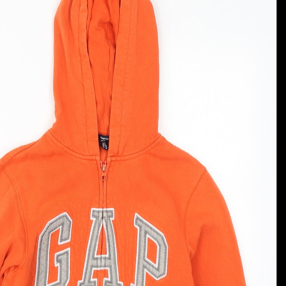 Gap Boys Orange  Polyester Full Zip Hoodie Size 12 Years  Zip